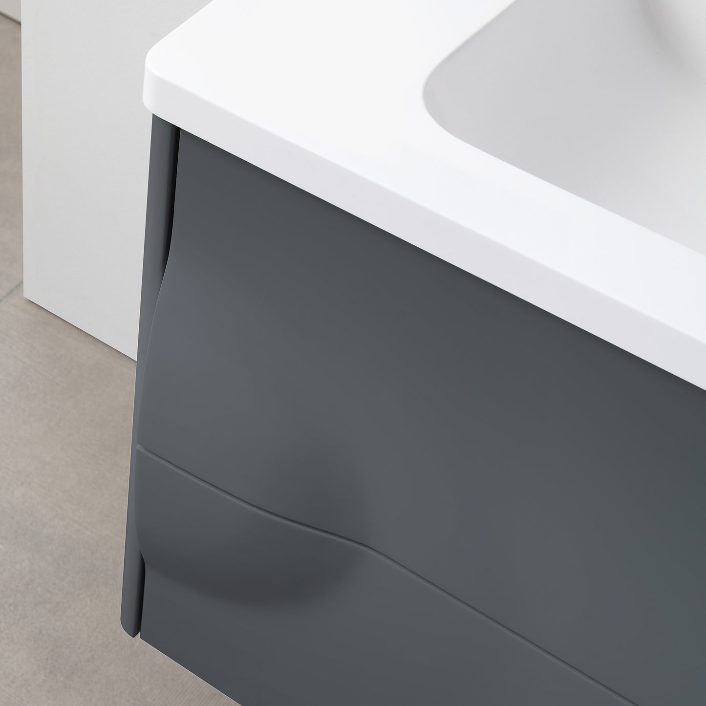 Colmar 30" Wall Mounted Bathroom Vanity with Reinforced Acrylic Integrated Sink Top