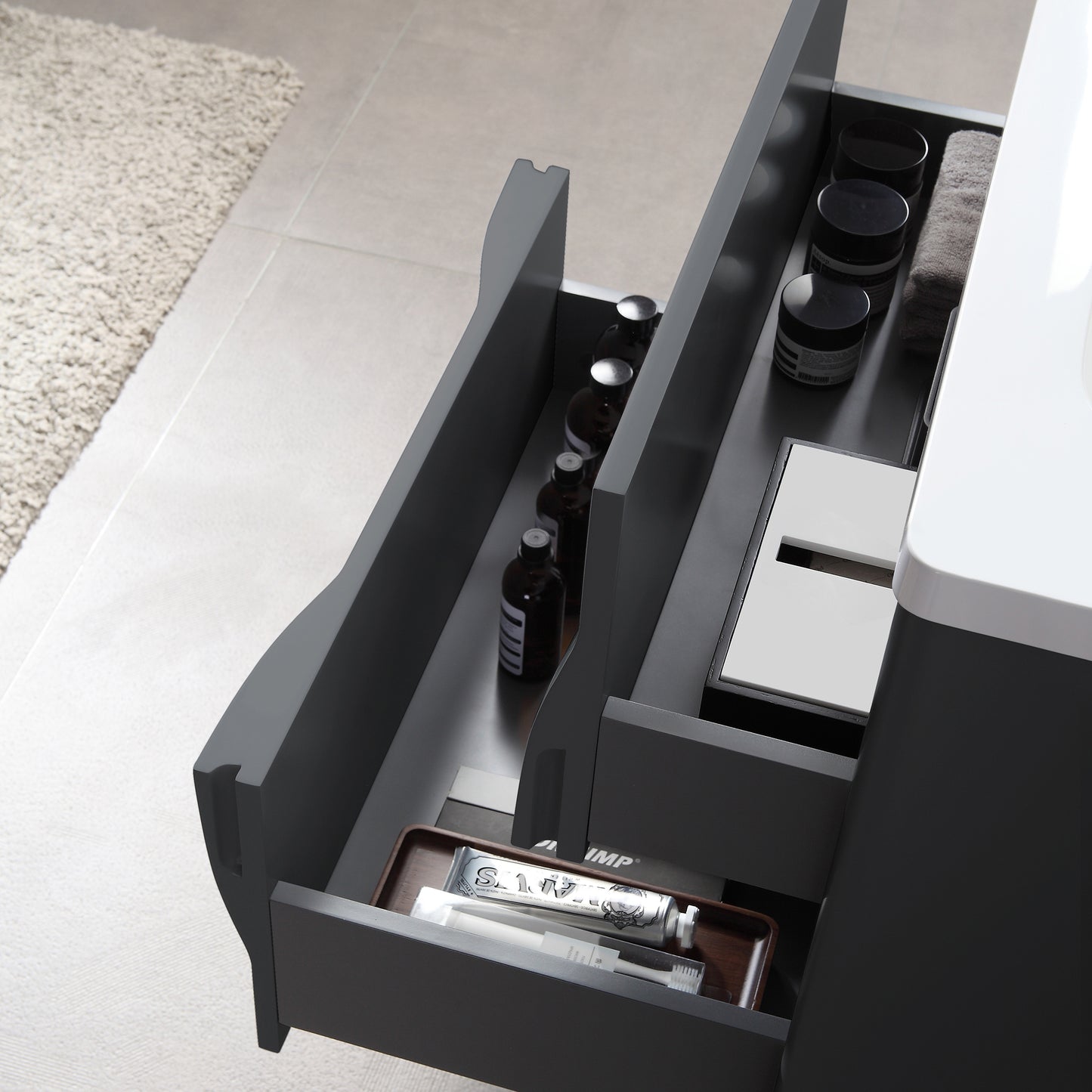 Colmar 30" Wall Mounted Bathroom Vanity with Reinforced Acrylic Integrated Sink Top