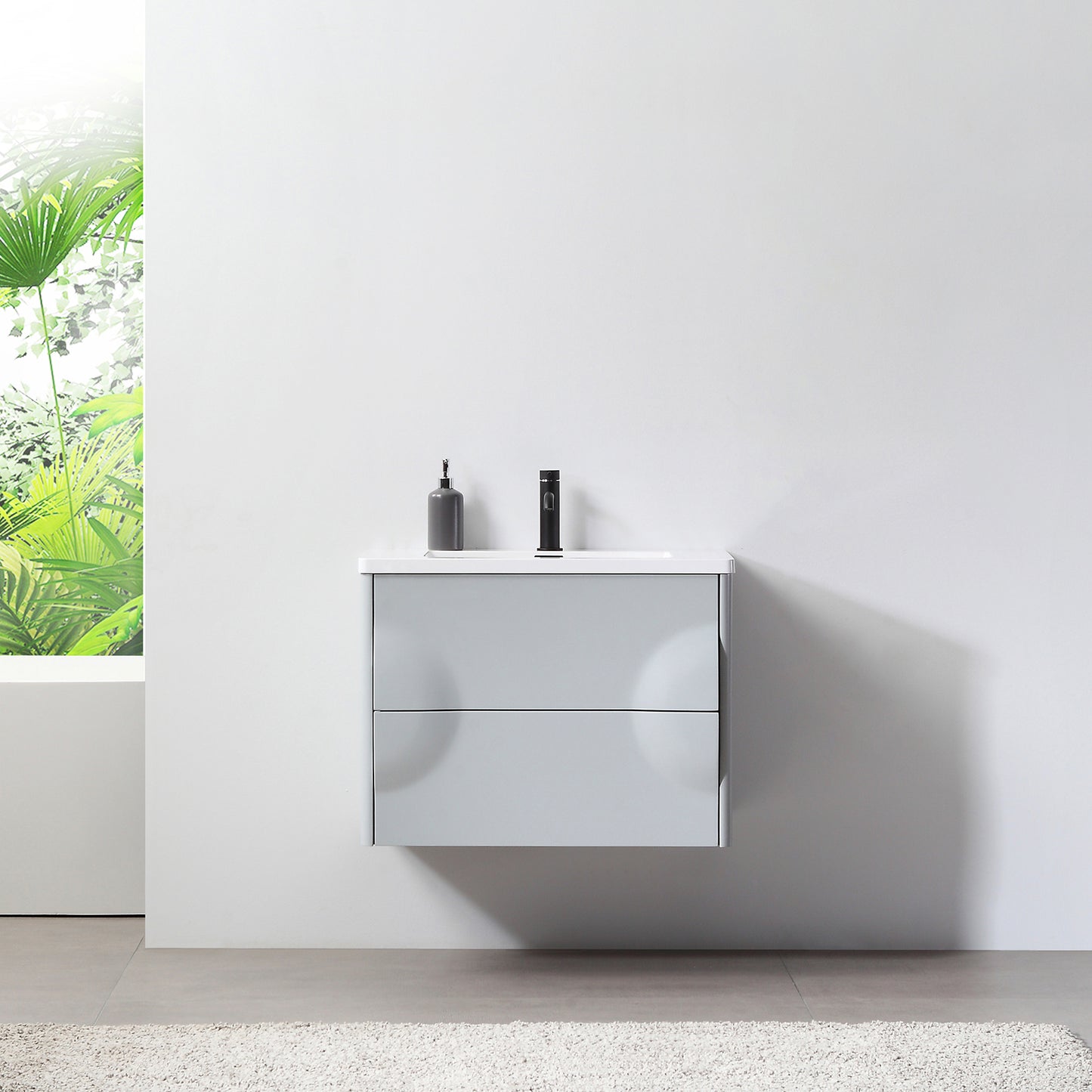 Colmar 30" Wall Mounted Bathroom Vanity with Reinforced Acrylic Integrated Sink Top