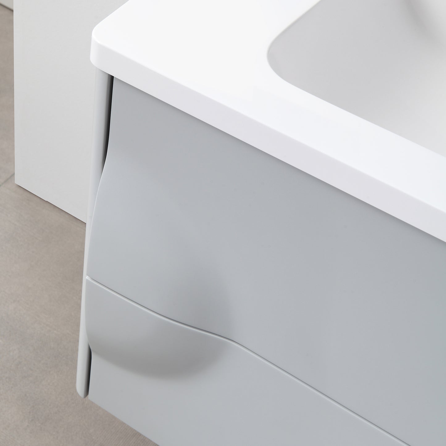 Colmar 30" Wall Mounted Bathroom Vanity with Reinforced Acrylic Integrated Sink Top