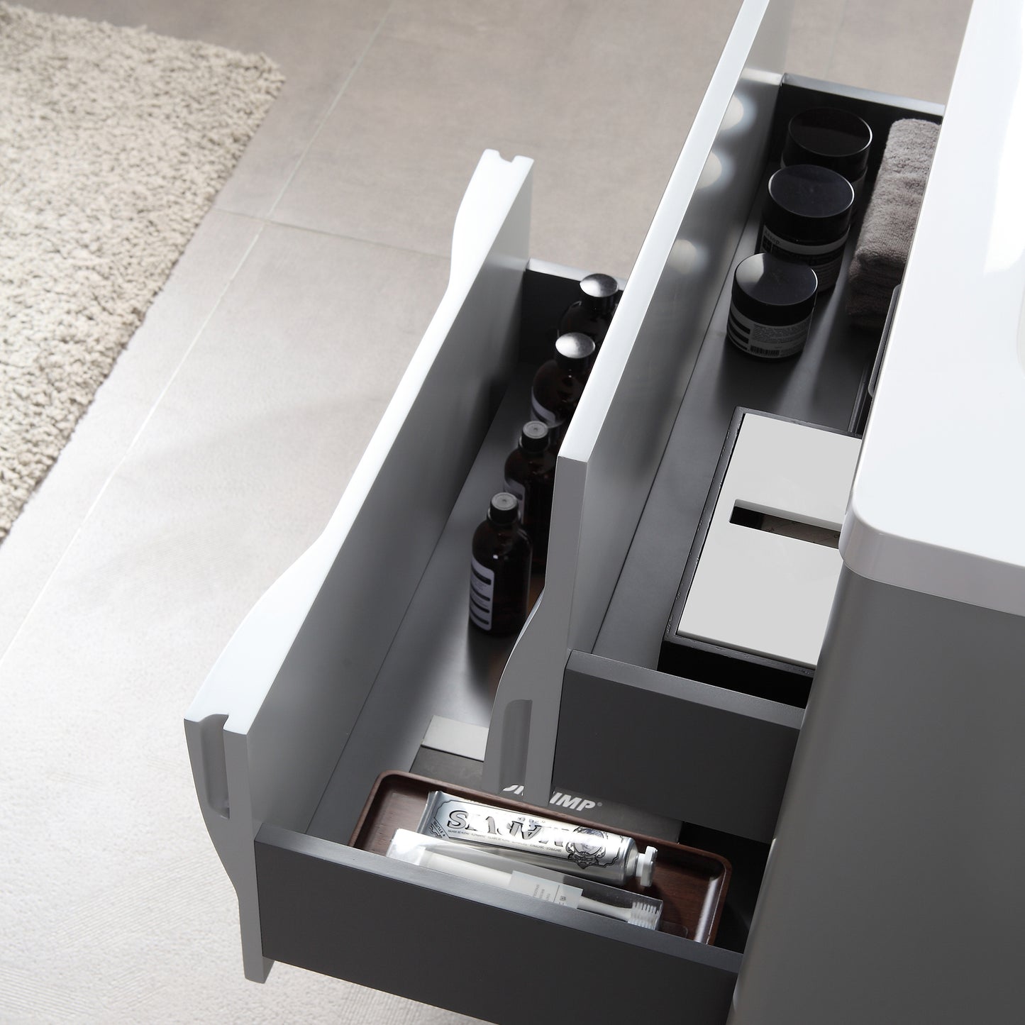 Colmar 30" Wall Mounted Bathroom Vanity with Reinforced Acrylic Integrated Sink Top