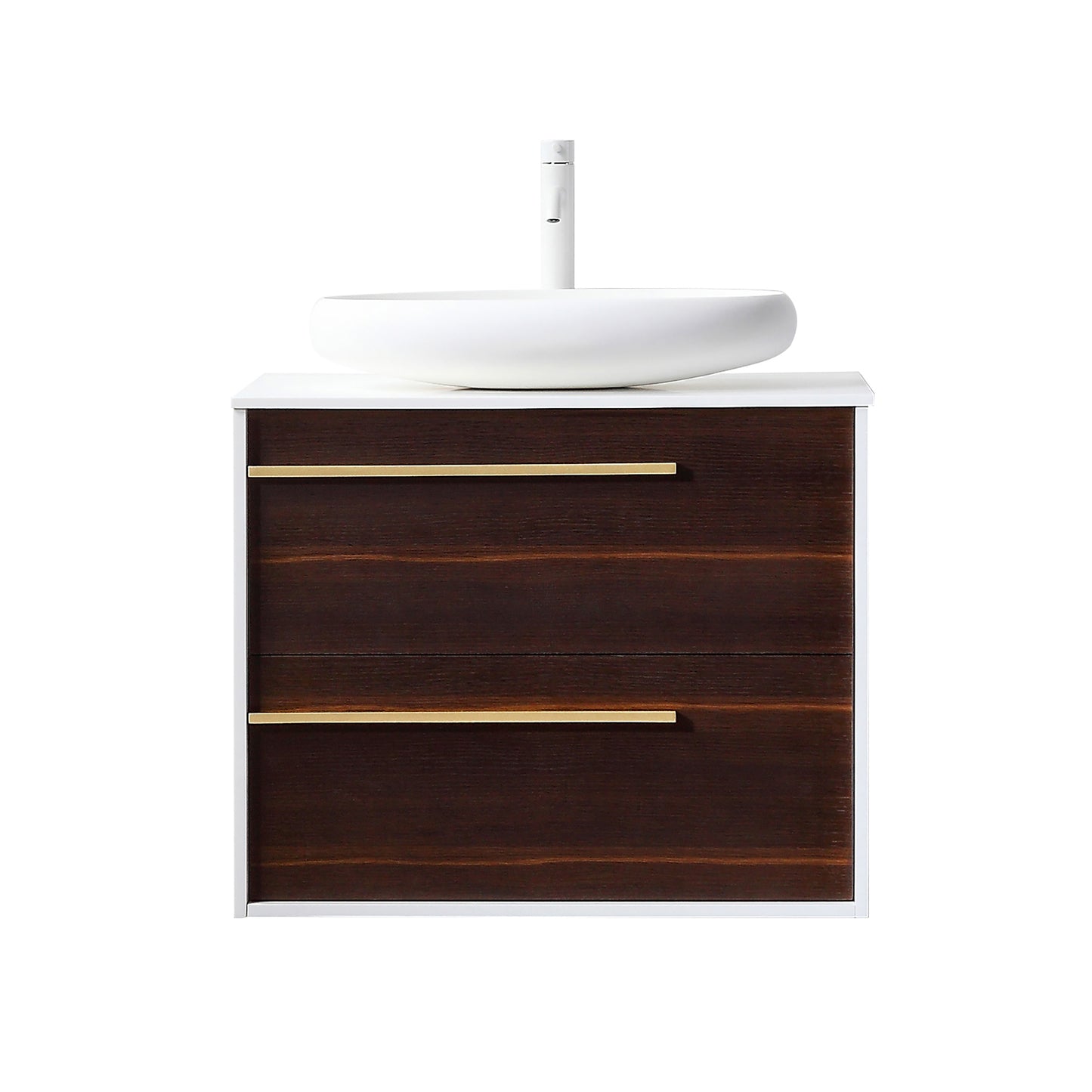 Goreme 30" Wall Mounted Bathroom Vanity with Premium Grade ATH Matte Solid Surface Top and Vessel Sink