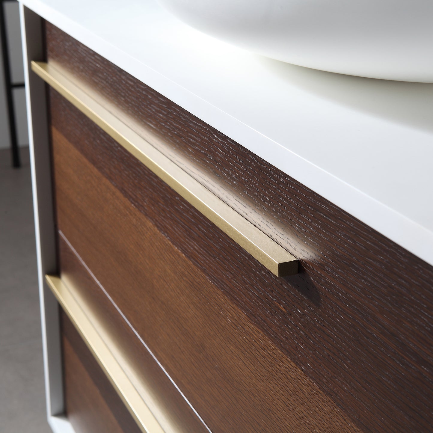 Goreme 42" Wall Mounted Bathroom Vanity with Premium Grade ATH Matte Solid Surface Top and Vessel Sink