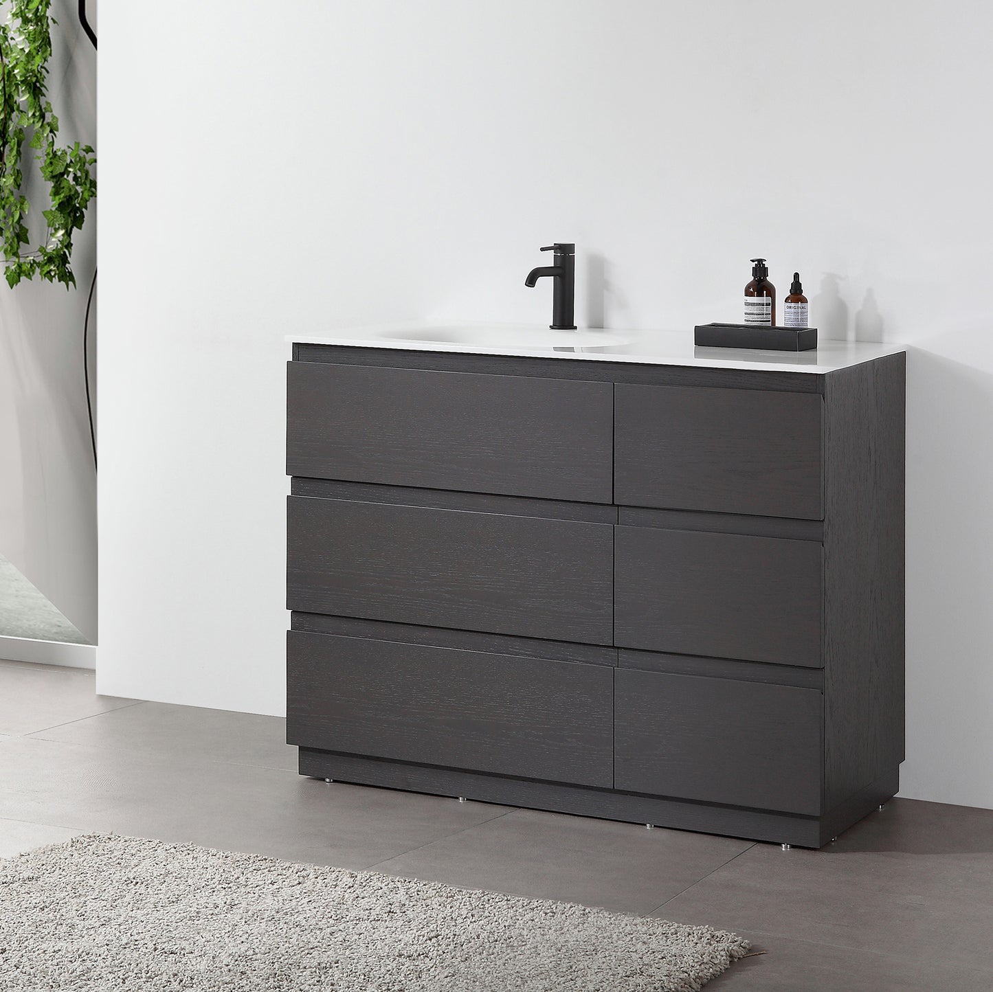 Rothenburg 42" Freestanding Bathroom Vanity with Premium Grade ATH Matte Solid Surface Integrated Sink Top