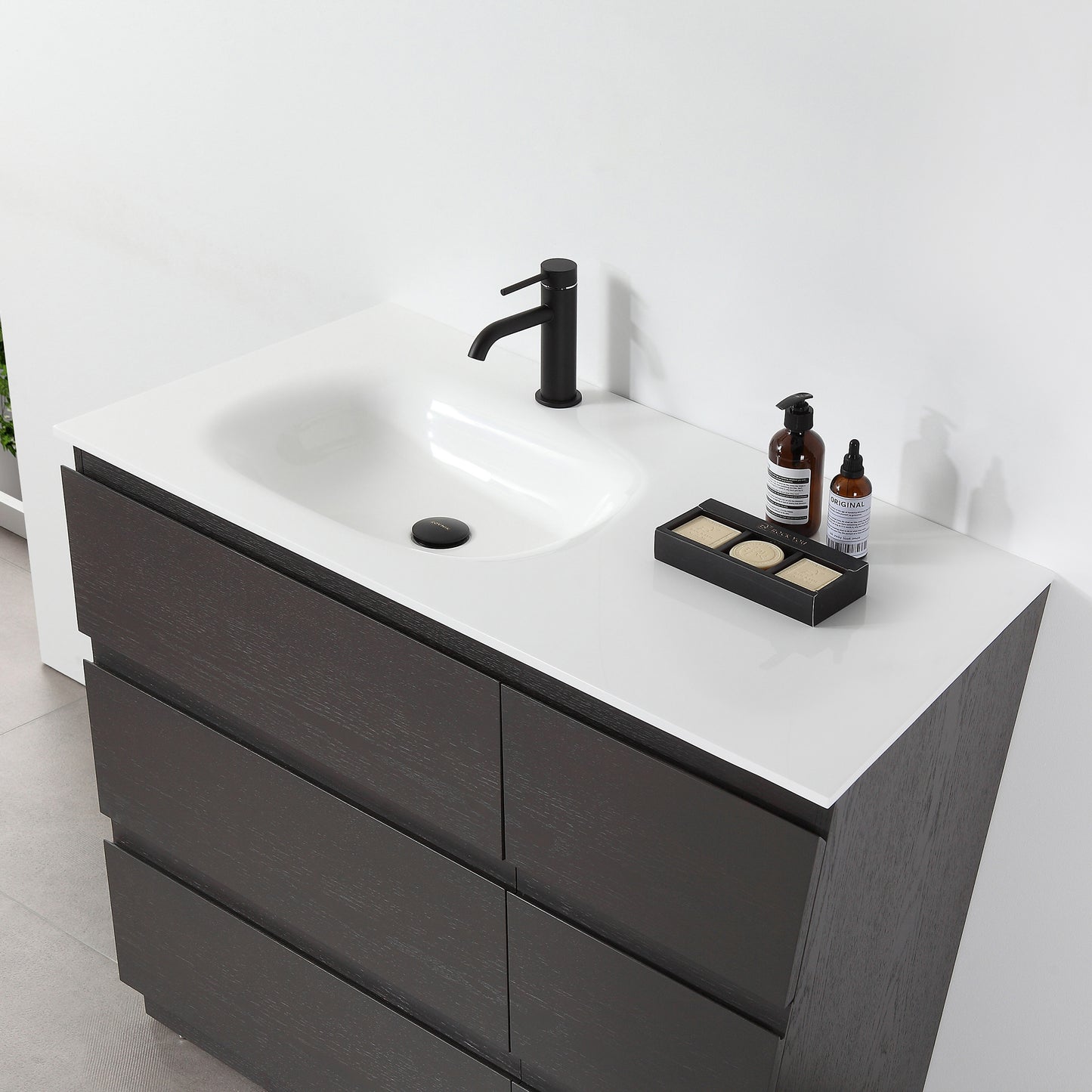 Rothenburg 42" Freestanding Bathroom Vanity with Premium Grade ATH Matte Solid Surface Integrated Sink Top