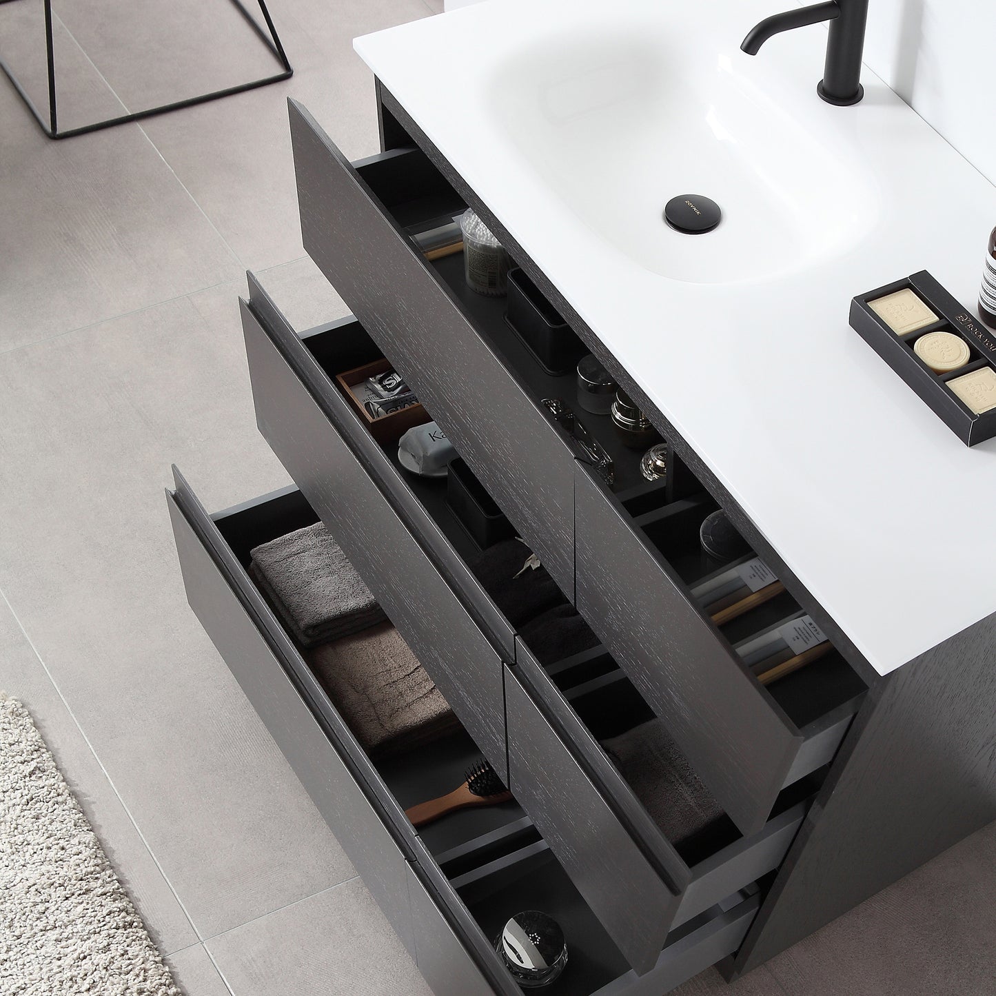 Rothenburg 42" Freestanding Bathroom Vanity with Premium Grade ATH Matte Solid Surface Integrated Sink Top