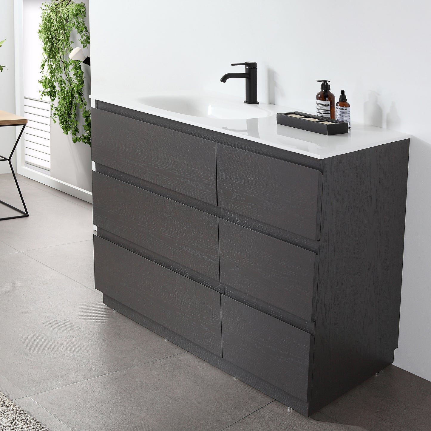 Rothenburg 42" Freestanding Bathroom Vanity with Premium Grade ATH Matte Solid Surface Integrated Sink Top