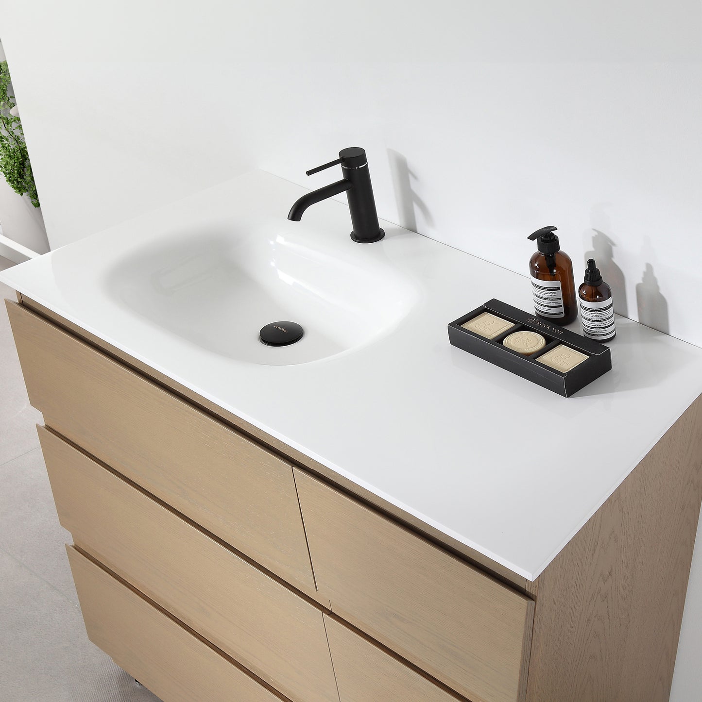 Rothenburg 42" Freestanding Bathroom Vanity with Premium Grade ATH Matte Solid Surface Integrated Sink Top