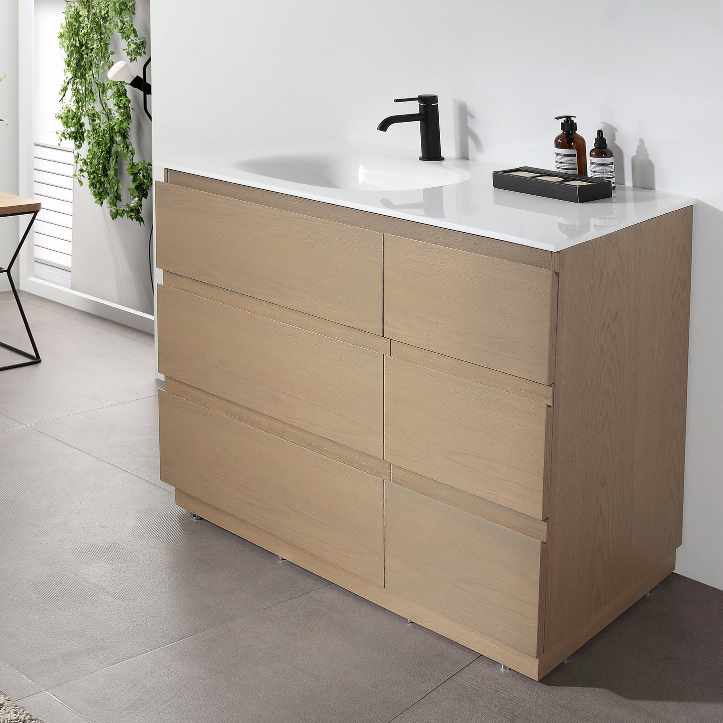 Rothenburg 42" Freestanding Bathroom Vanity with Premium Grade ATH Matte Solid Surface Integrated Sink Top