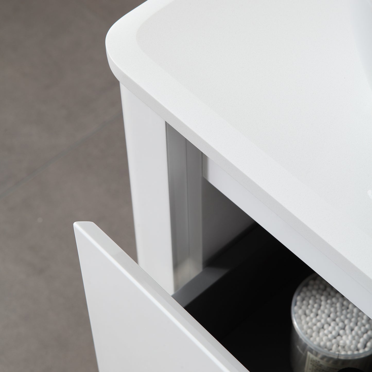 Sebastian 60" Freestanding Bathroom Vanity with Pure White Quartz Top and Ceramic Vessel Sinks