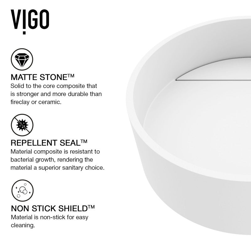 Montauk Round Matte Stone™ Vessel Bathroom Sink