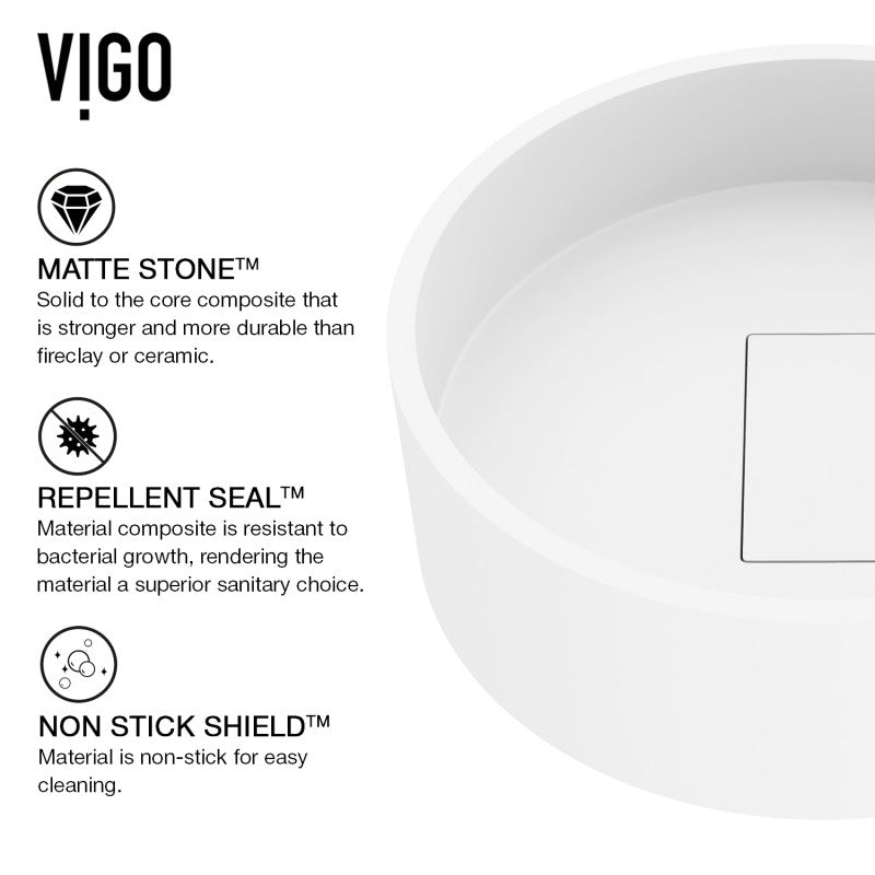 Bryant Round Matte Stone™ Vessel Bathroom Sink