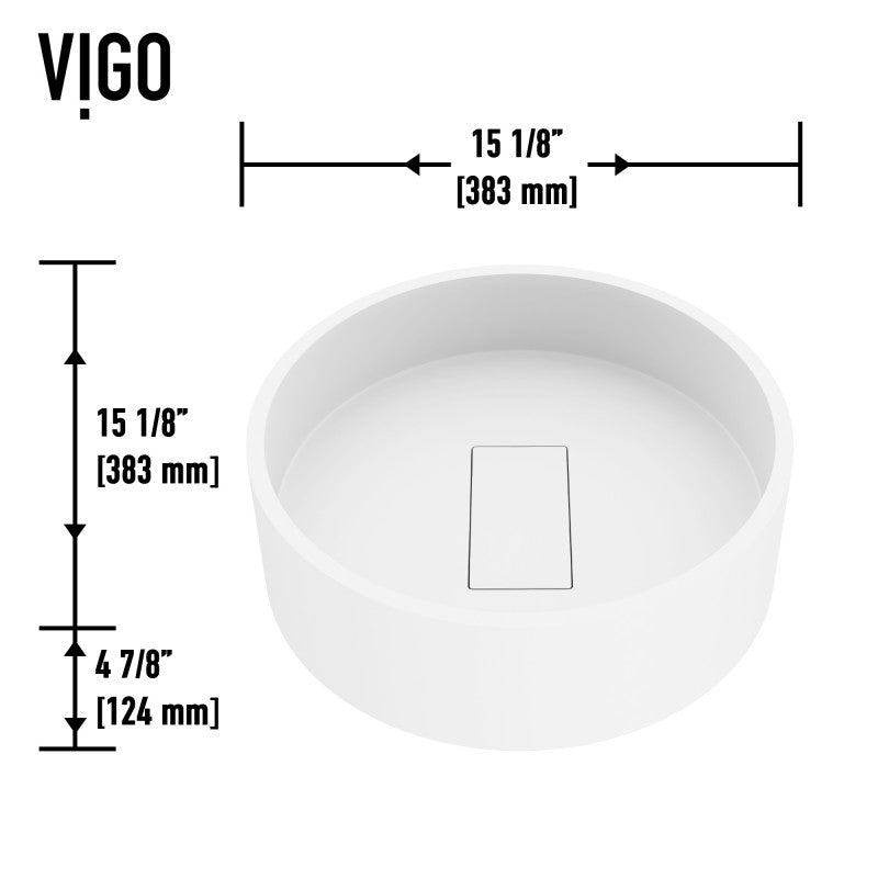 Bryant Round Matte Stone™ Vessel Bathroom Sink