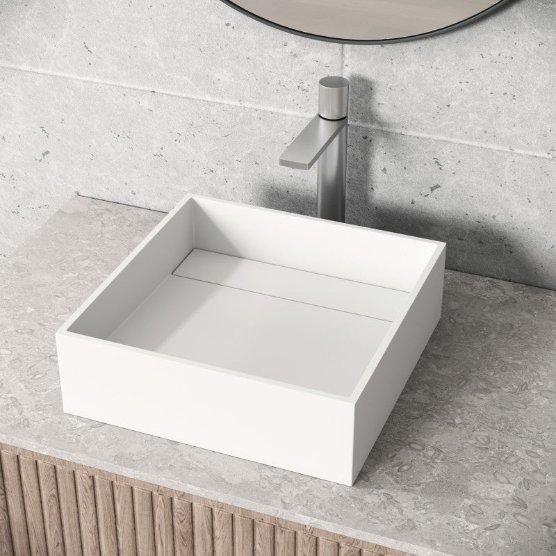 Montauk Square Matte Stone™ Vessel Bathroom Sink