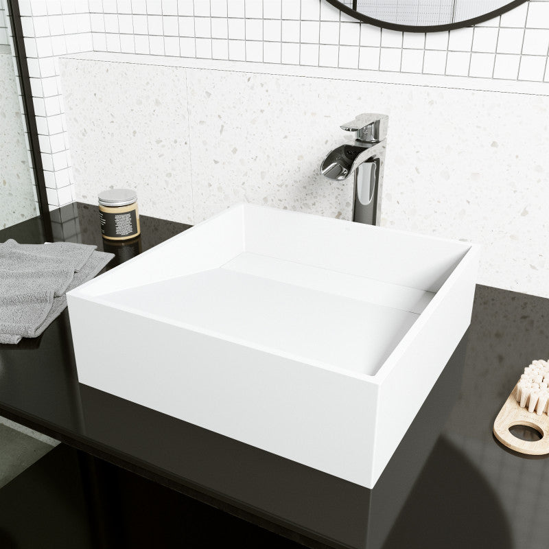 Starr Square Matte Stone™ Vessel Bathroom Sink