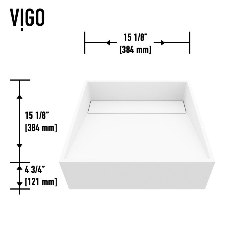 Starr Square Matte Stone™ Vessel Bathroom Sink
