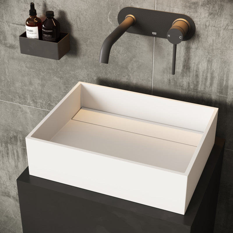 Montauk Rectangular Matte Stone™ Vessel Bathroom Sink