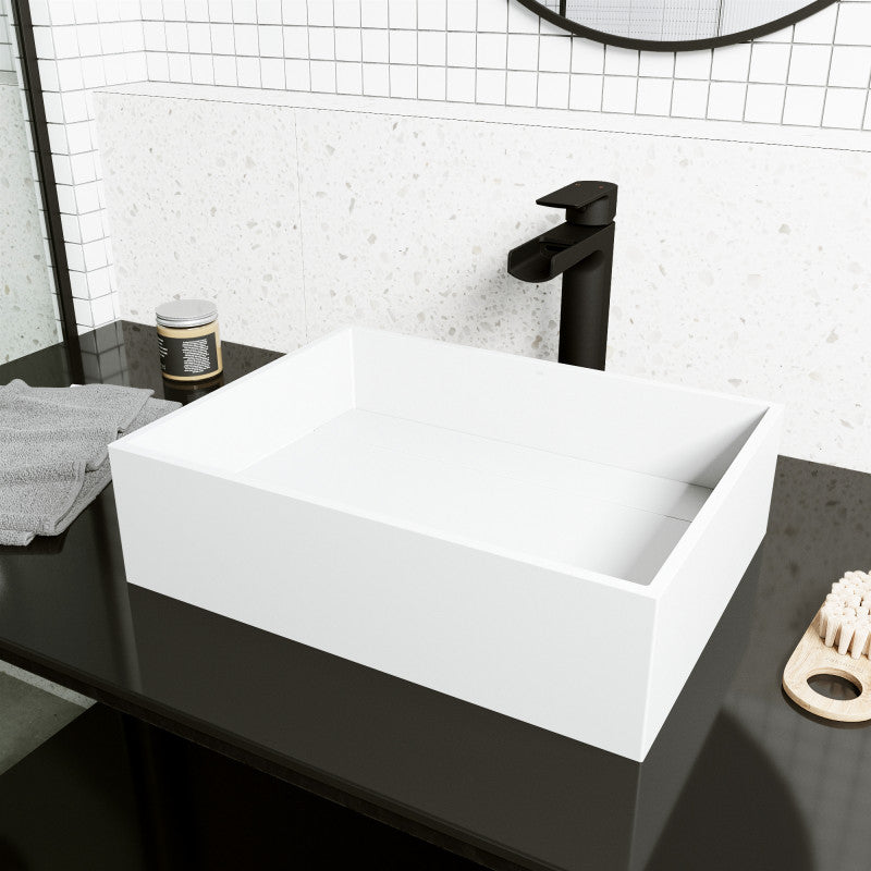 Montauk Rectangular Matte Stone™ Vessel Bathroom Sink