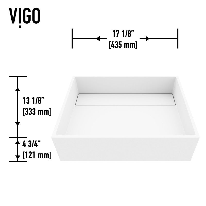 Montauk Rectangular Matte Stone™ Vessel Bathroom Sink