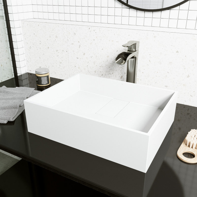 Bryant Rectangular Matte Stone™ Vessel Bathroom Sink