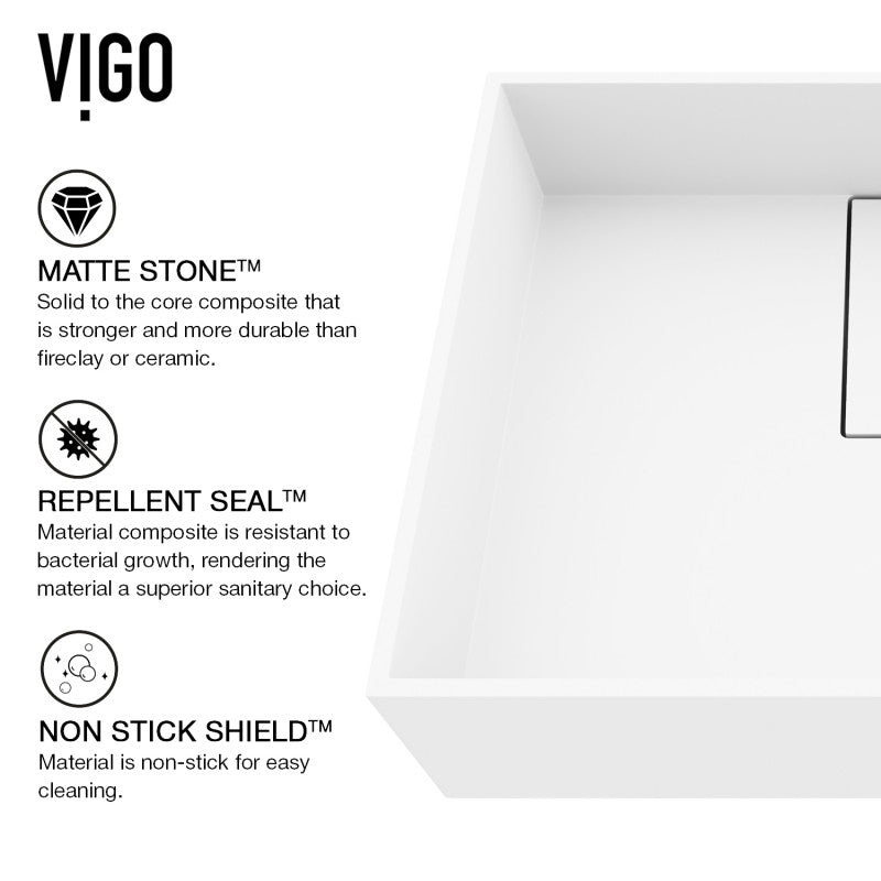 Bryant Rectangular Matte Stone™ Vessel Bathroom Sink