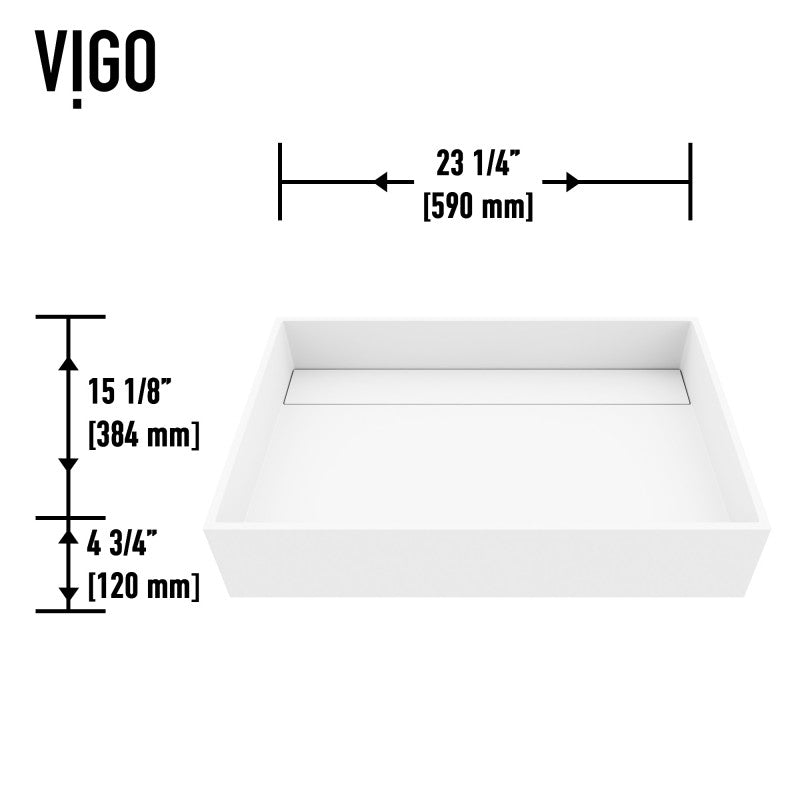 Montauk Grand Rectangular Matte Stone™ Vessel Bathroom Sink