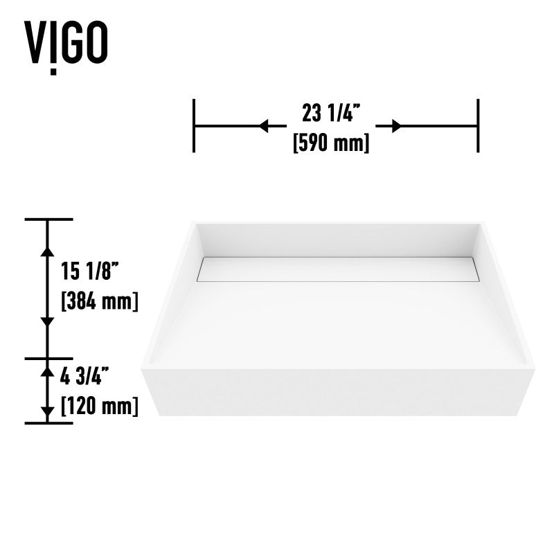 Starr Grand Rectangular Matte Stone™ Vessel Bathroom Sink