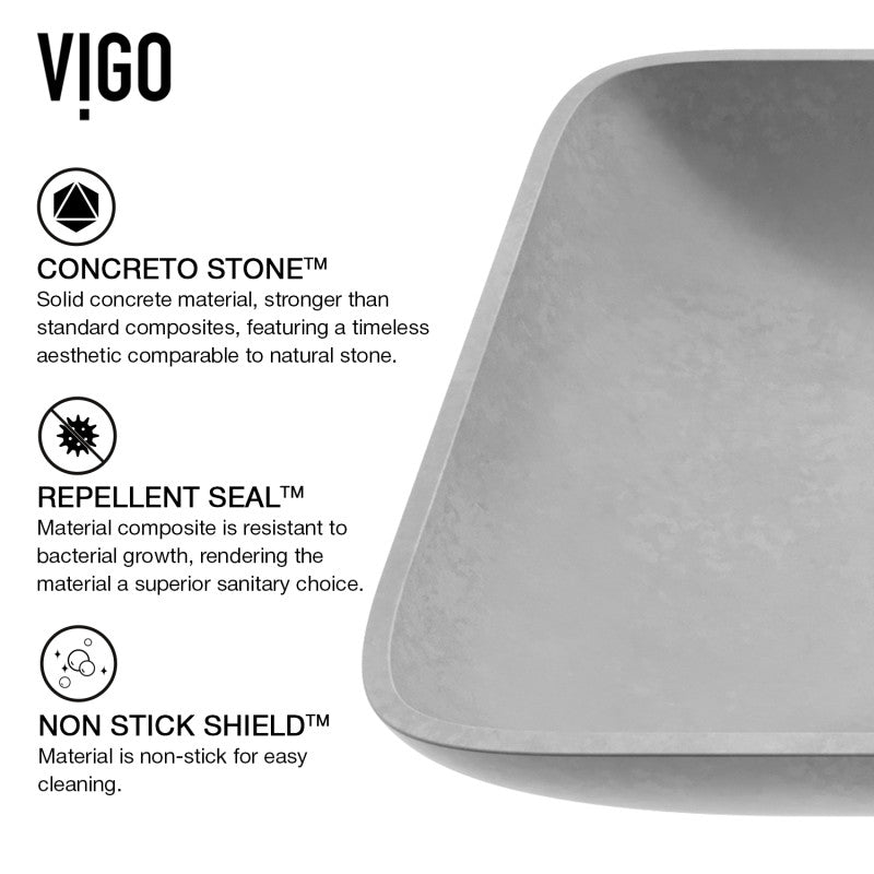 Sottile Gothic Grey Concreto Stone™ Composite Vessel Bathroom Sink