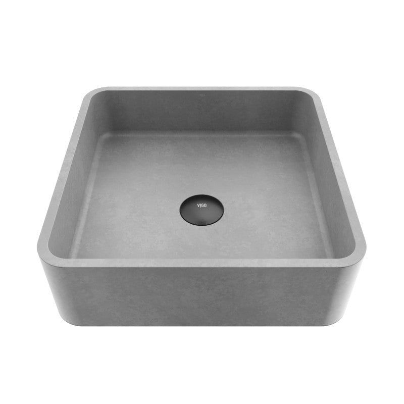 Navona Gothic Square Concreto Stone™ Composite Vessel Bathroom Sink