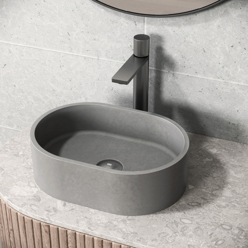Giralda Gothic Grey Concreto Stone™ Composite Vessel Bathroom Sink