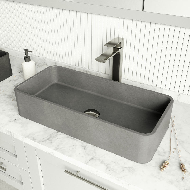 Palazzo Gothic Grey Concreto Stone™ Composite Vessel Bathroom Sink