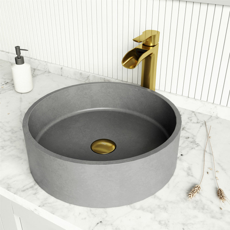 Palermo Gothic Round Concreto Stone™ Composite Vessel Bathroom Sink