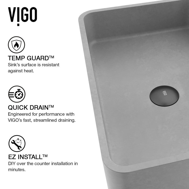 Cordoba Gothic Grey Concreto Stone™ Composite Vessel Bathroom Sink