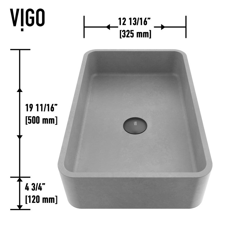 Cordoba Gothic Grey Concreto Stone™ Composite Vessel Bathroom Sink
