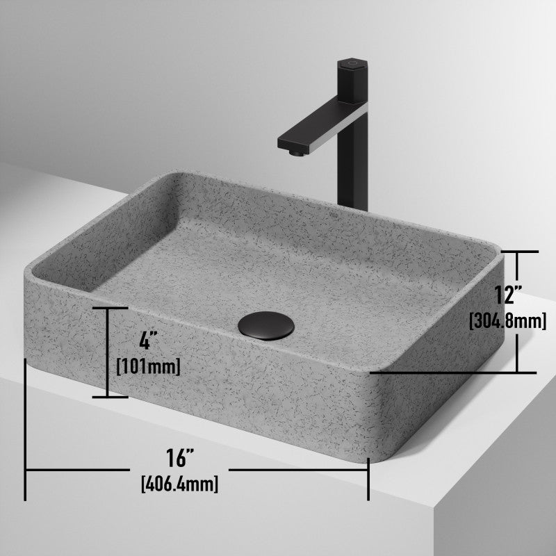 Segovia Gothic Grey Concreto Stone™ Composite Vessel Bathroom Sink