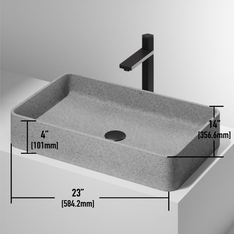 Basilica Gothic Grey Concreto Stone™ Composite Vessel Bathroom Sink
