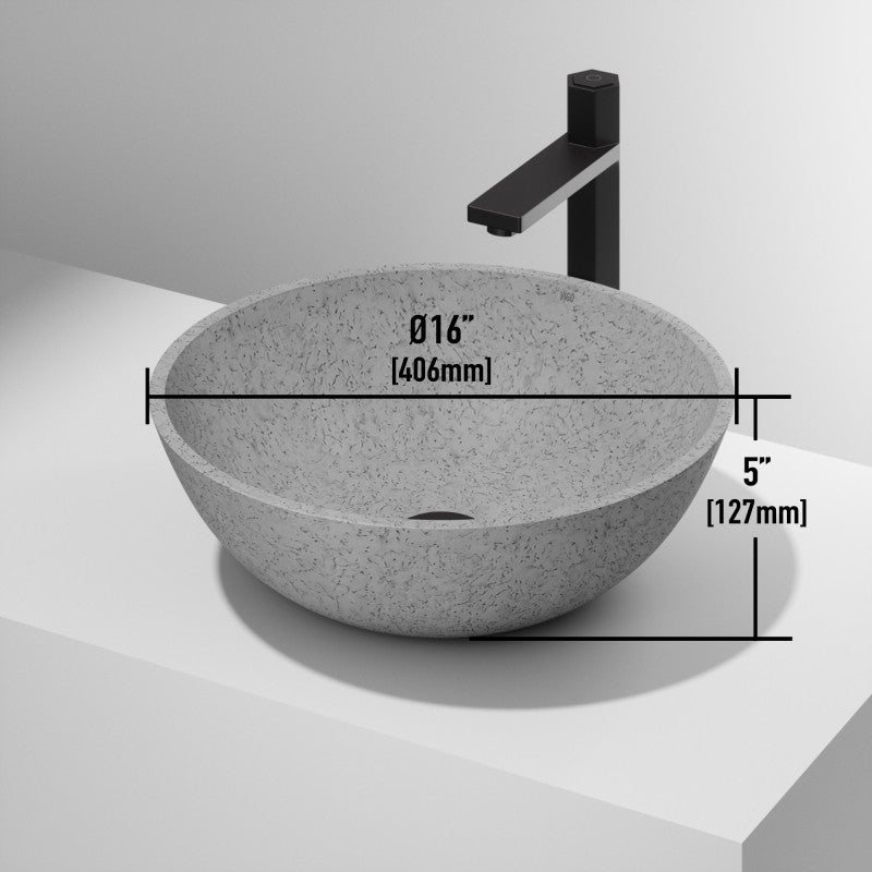 Ravenna Gothic Concreto Stone™ Composite Vessel Bathroom Sink
