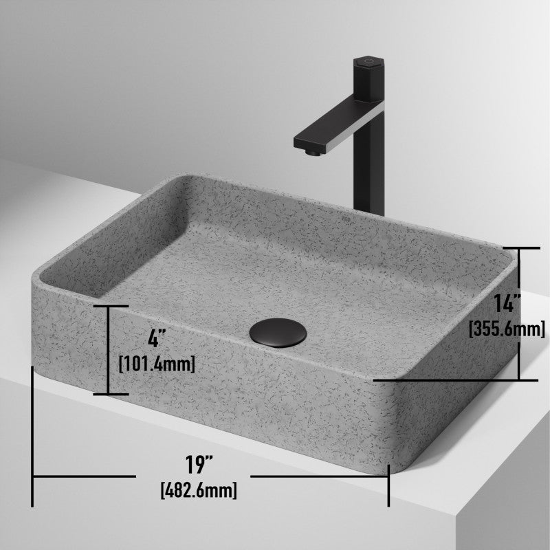 Terragona Gothic Grey Concreto Stone™ Composite Vessel Bathroom Sink