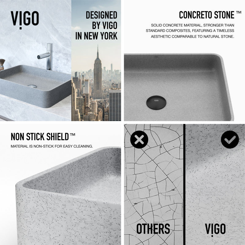 Terragona Gothic Grey Concreto Stone™ Composite Vessel Bathroom Sink