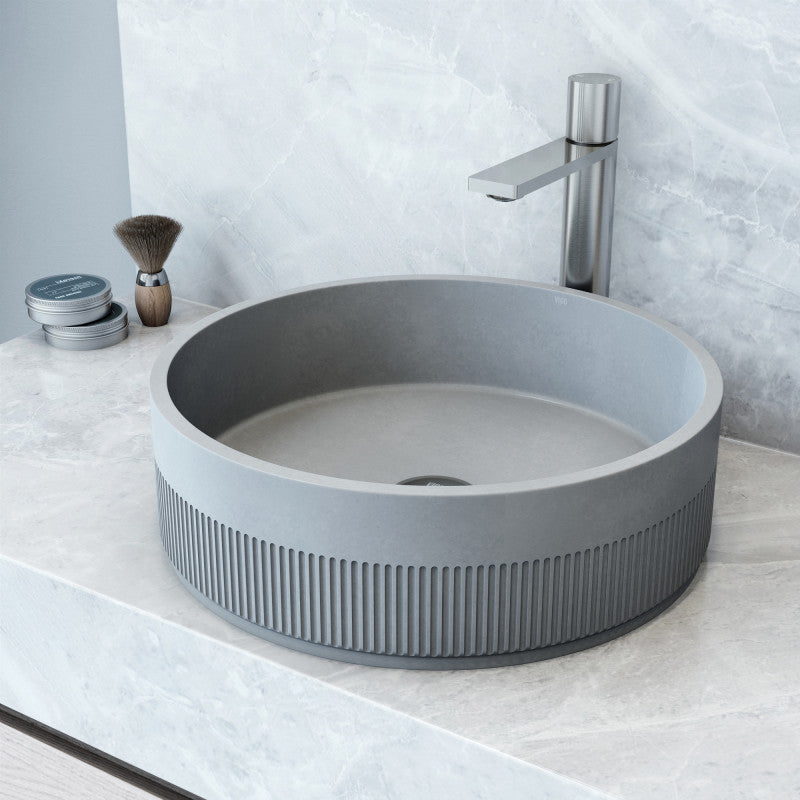 Cypress Round Concreto Stone™ Composite Vessel Bathroom Sink