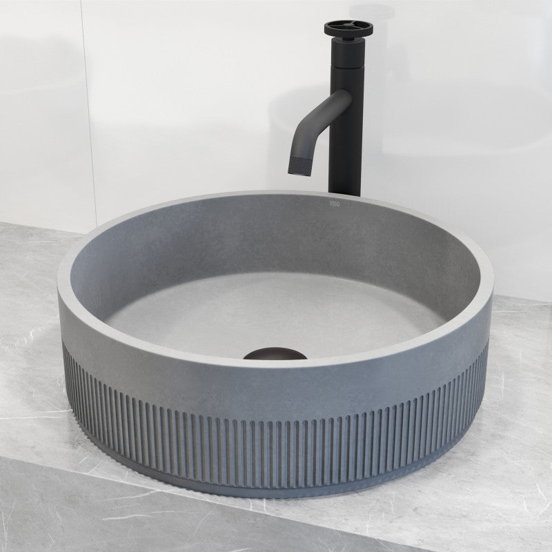 Cypress Round Concreto Stone™ Composite Vessel Bathroom Sink