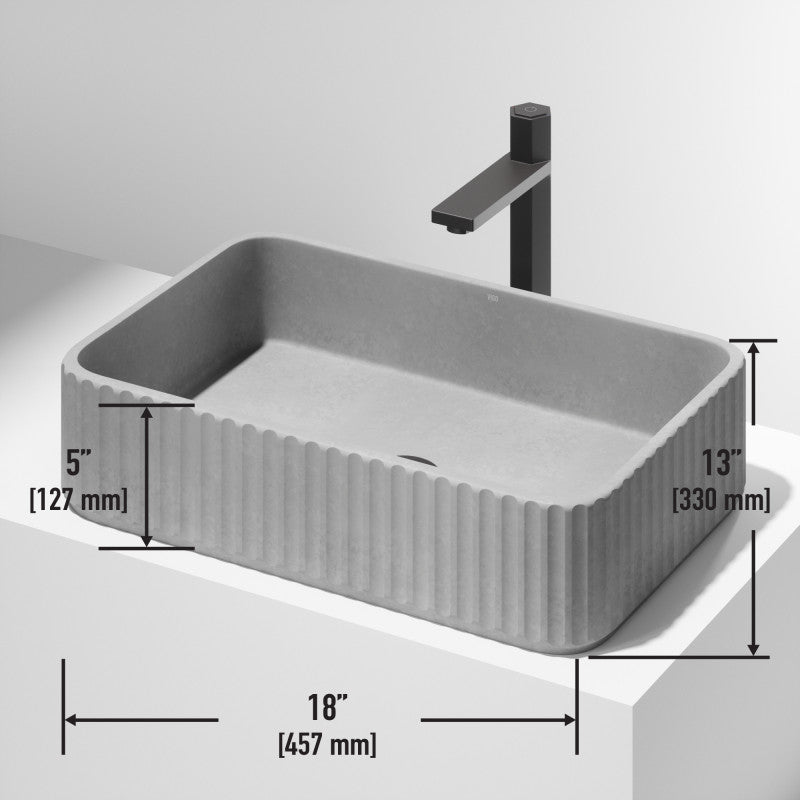 Windsor Rectangular Concreto Stone™ Composite Vessel Bathroom Sink