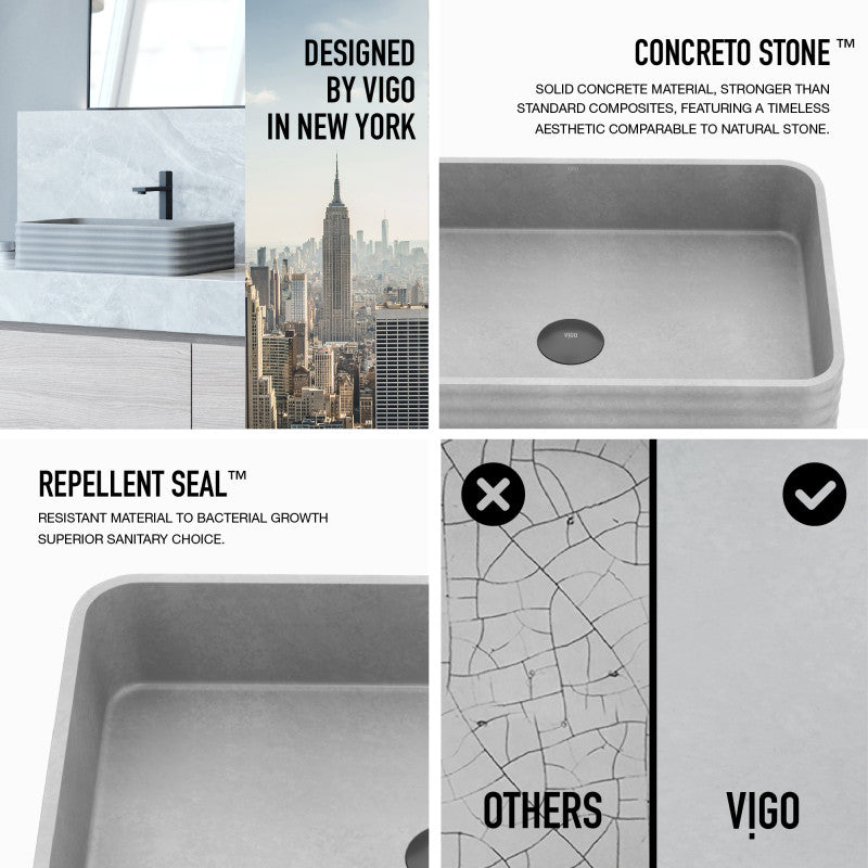 Cadman Concreto Stone™ Composite Vessel Bathroom Sink