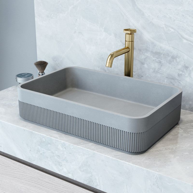 Cypress Rectangular Concreto Stone™ Composite Vessel Bathroom Sink