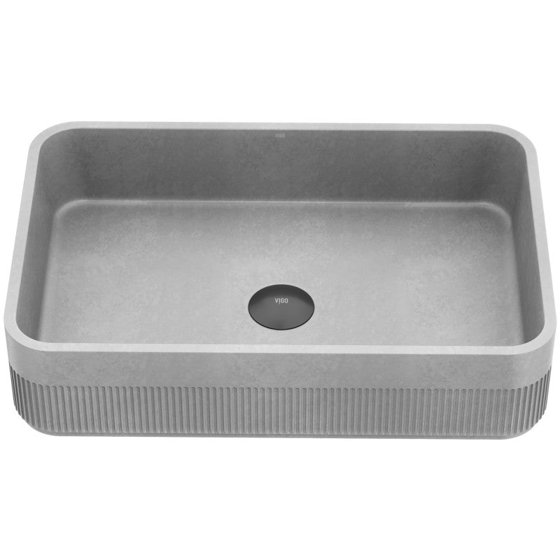 Cypress Rectangular Concreto Stone™ Composite Vessel Bathroom Sink