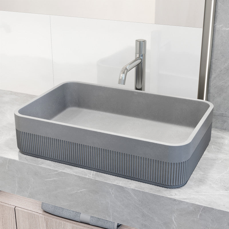 Cypress Rectangular Concreto Stone™ Composite Vessel Bathroom Sink