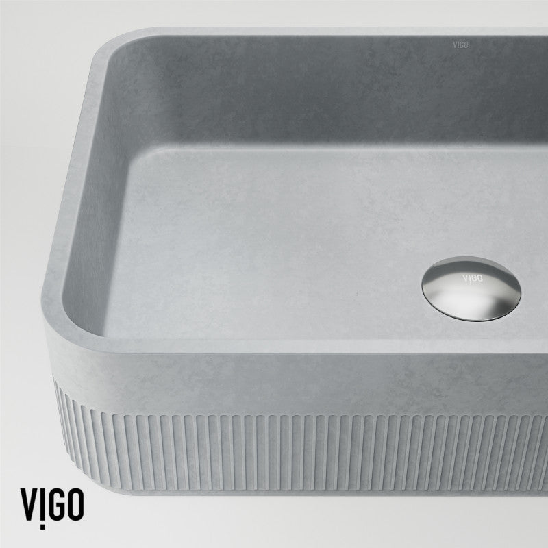 Cypress Rectangular Concreto Stone™ Composite Vessel Bathroom Sink