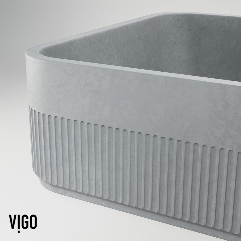 Cypress Rectangular Concreto Stone™ Composite Vessel Bathroom Sink