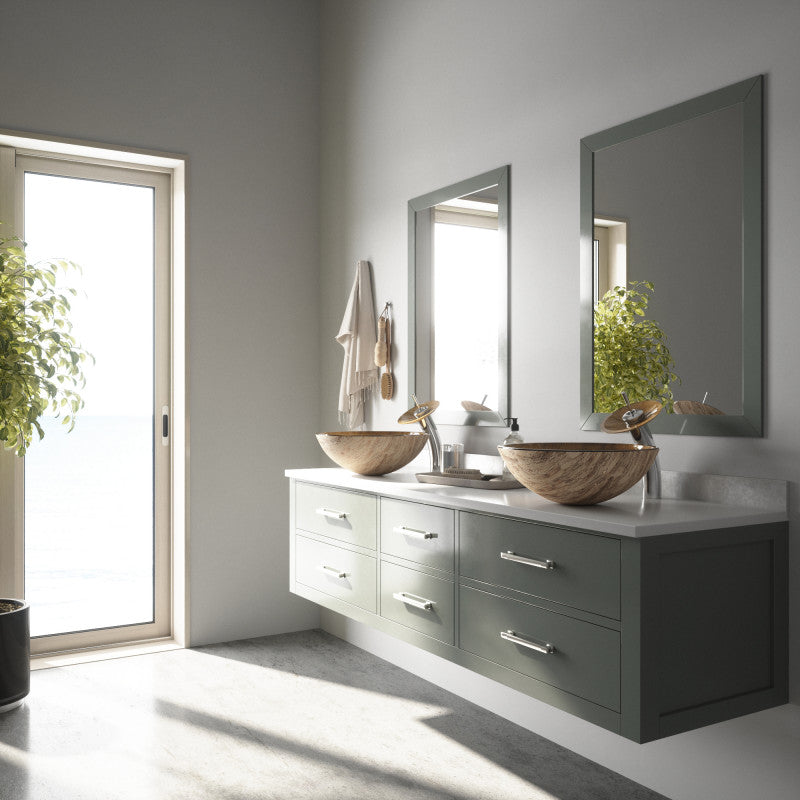 Crystalline Tempered Glass Vessel Bathroom Sink