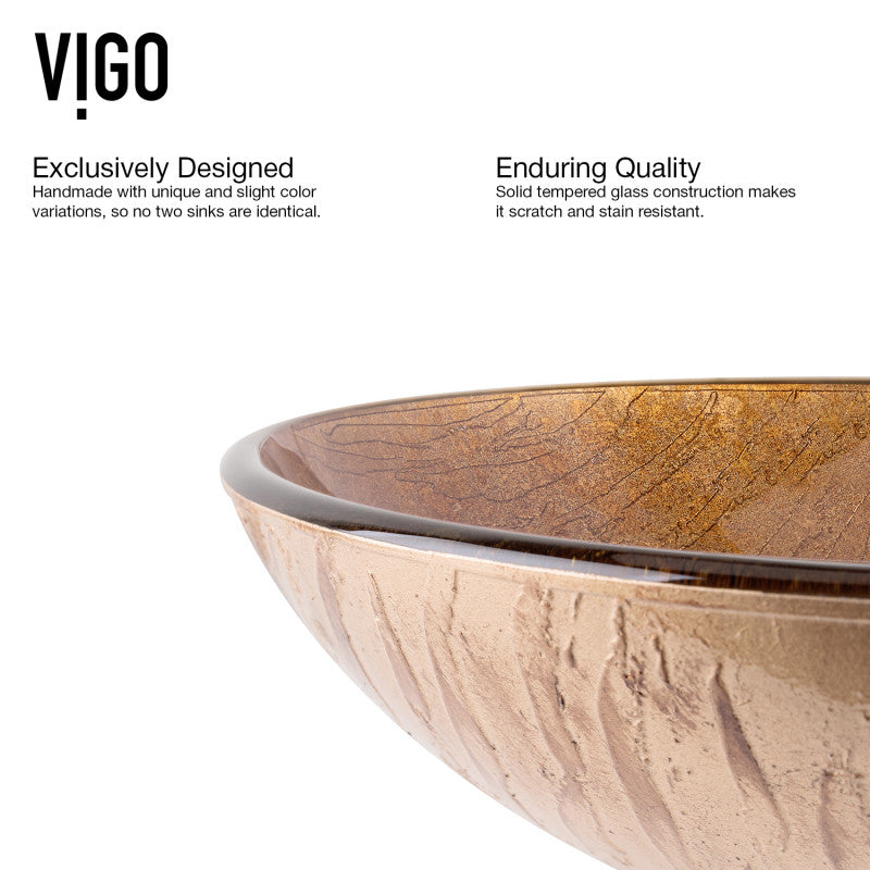 Crystalline Tempered Glass Vessel Bathroom Sink